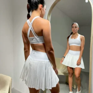 falda plizada blanco